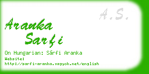 aranka sarfi business card